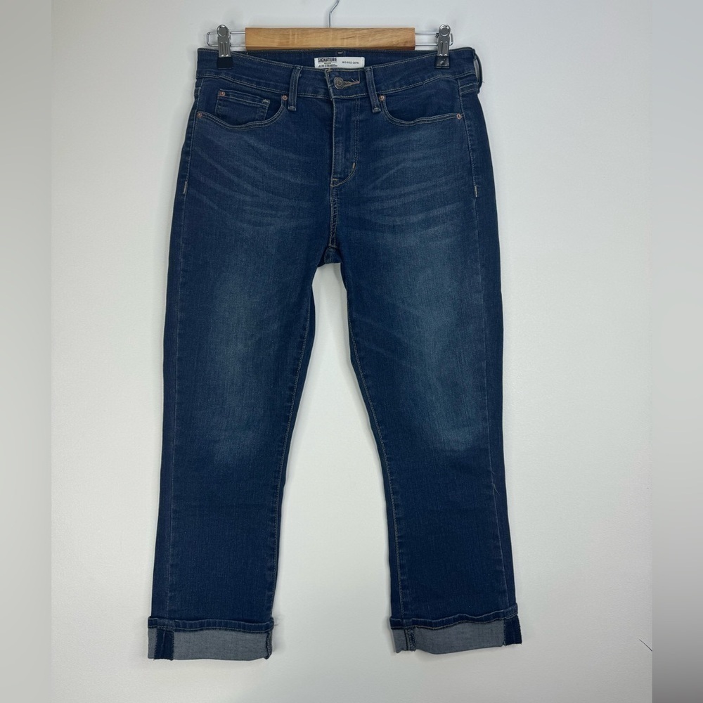 Levi’s Gold Signature Mid Rise Stretch Cuffed Capri Jeans Size 27/4 - Picture 8 of 8